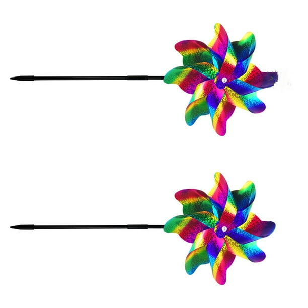 Bearachild Spinner de viento para espantar pájaros, 2 uds., exclusivo, repele pájaros y mejora el efecto de decoración del jardín, es obvio Jardín y Patio Degradado de color