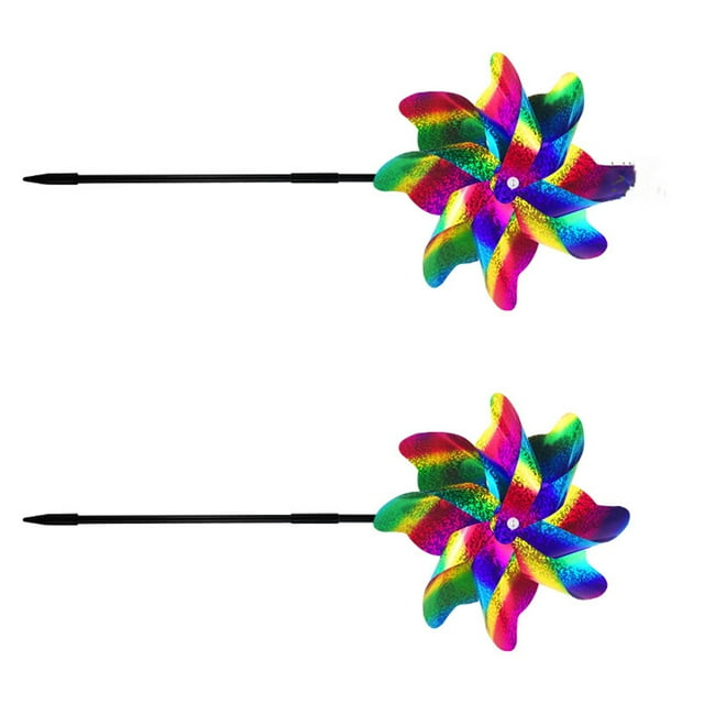 Yuarrent Spinner de viento para espantar pájaros, 2 uds., exclusivo, repele pájaros y mejora el efecto de decoración del jardín, es obvio Jardín y Patio Degradado de color