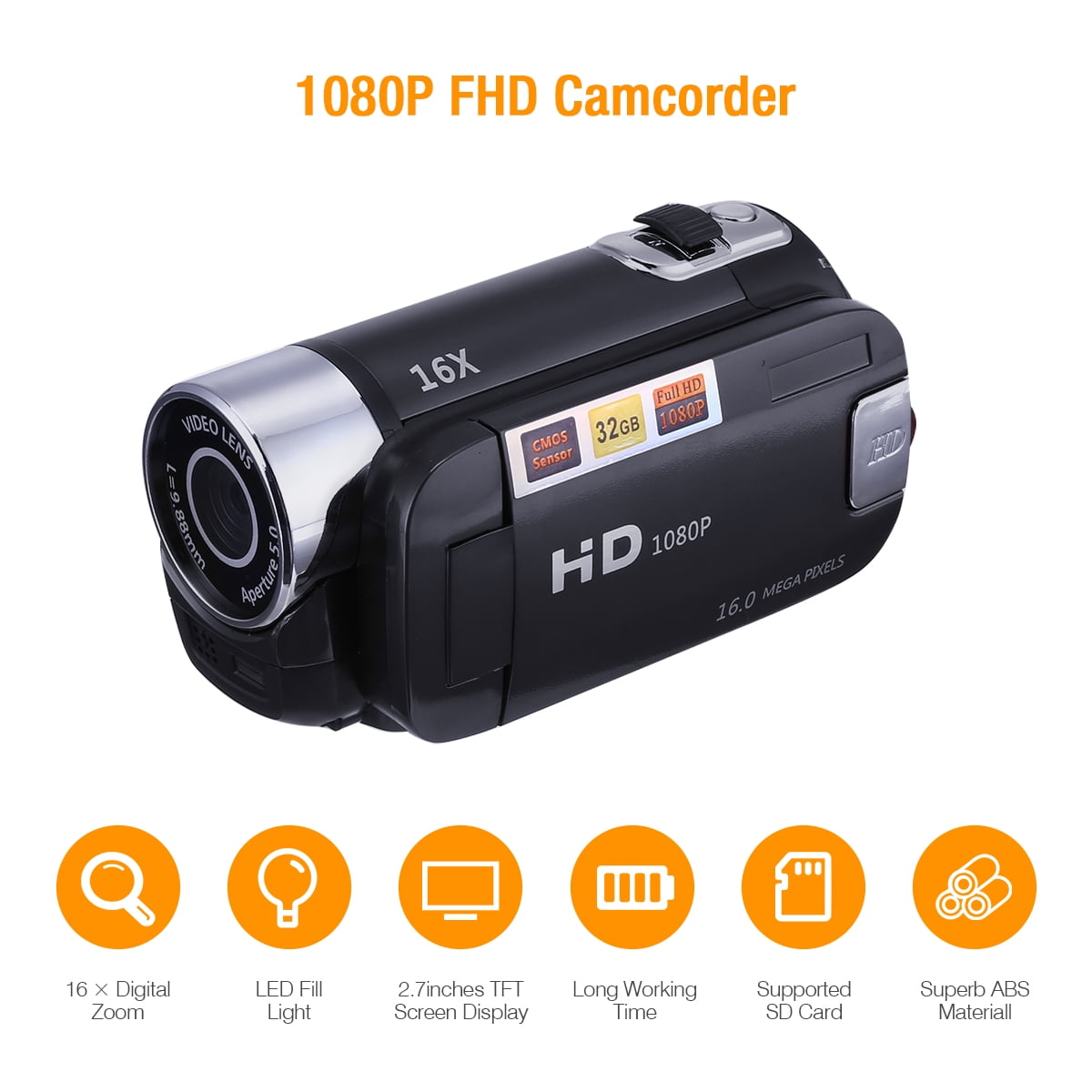 Full HD 1080P 16MP 16X Zoom Digital Video Camera DV DVR Youtube Vlog Camera Recorder - Walmart.com