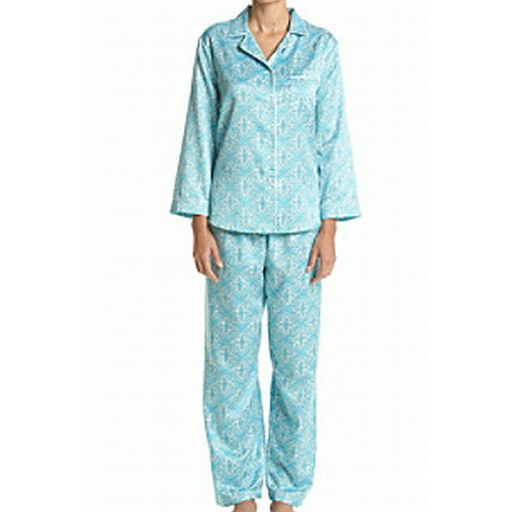 Miss Elaine - Miss Elaine NEW Blue Womens Size Large L Printed Pajama ...