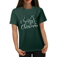 thumbnail image 4 of Jinhomg Christmas Tee Shirts for Women Funny Cute Letter Print Xmas T-Shirt Lightweight Comfy Short Sleeve Crew Neck Holiday Tops Daily Wear Green XL, 4 of 6