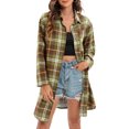thumbnail image 1 of Camisa larga de mujer Botones de manga larga a cuadros Camisas sueltas ocasionales Abanopi Grande, 1 of 7