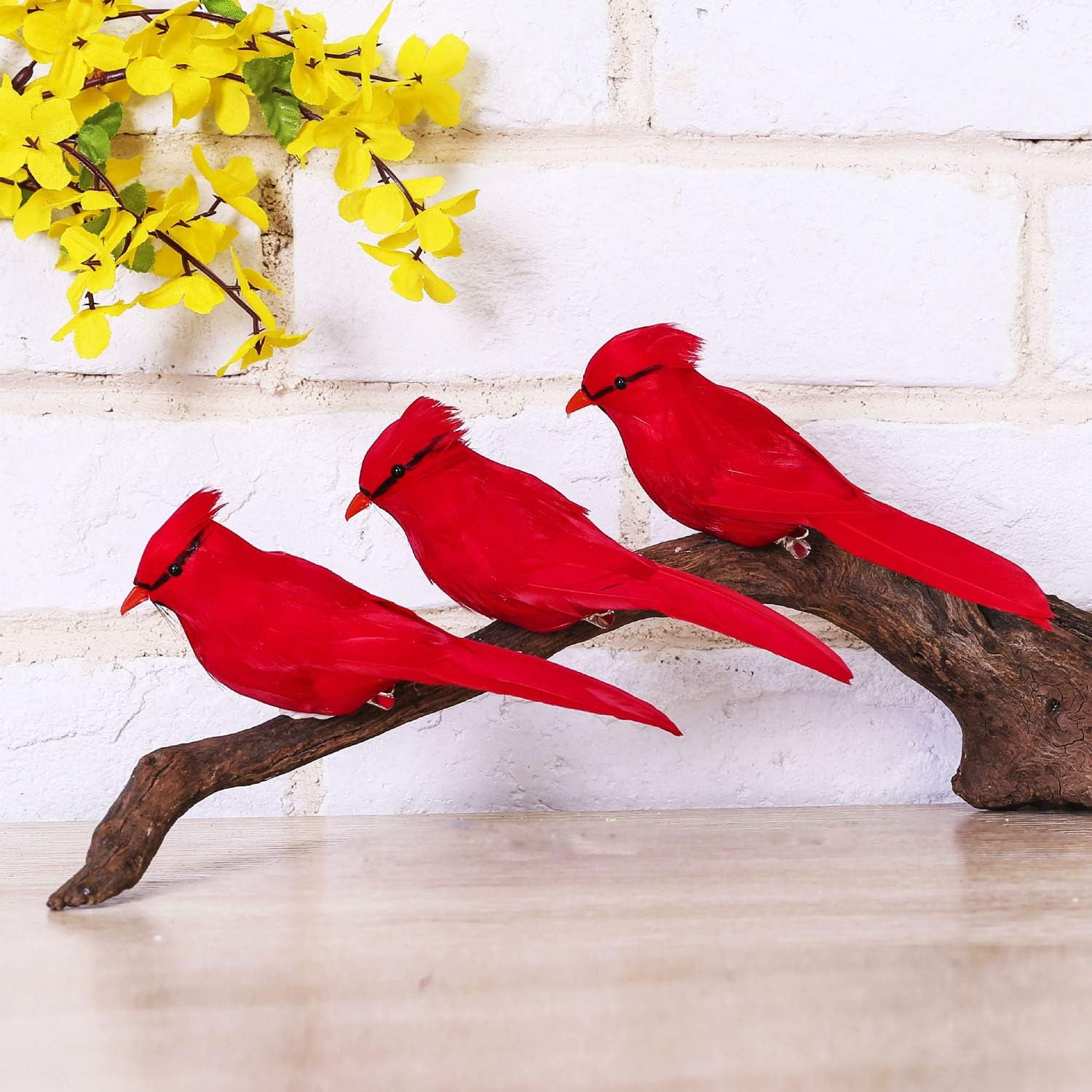 Ebaokuup 12 Pcs Artificial Red Cardinal Birds Clip, Christmas Cardinal Birds Clip, Fake Bird Red Cardinals Decor for Christmas Tree Ornament Decorations, Arts and Crafts