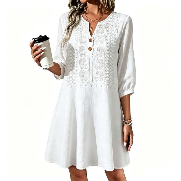 white dress walmart Walmart's Newest Dresses Look Like Zara's Best Sellers  And They're All Under $40 Satin Mini DressSquare necklineShort sleevesBack zipperLinedNon Long White Formal Dress for