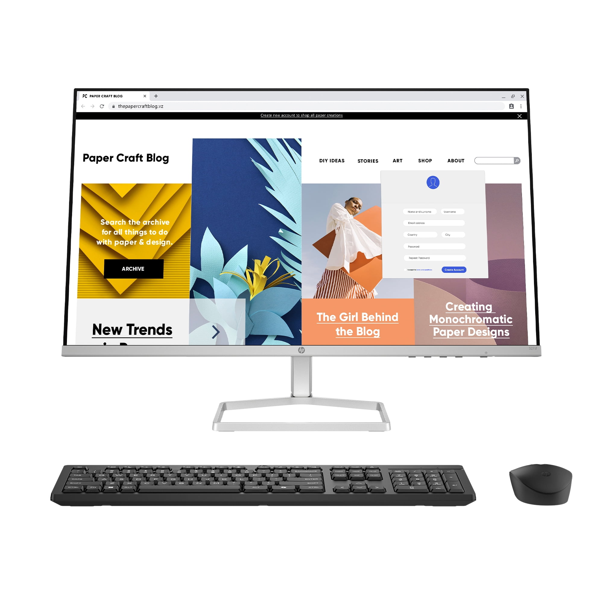 HP OmniDesk Slim Desktop PC Bundle Intel Core i3 w/27" FHD Display Windows 11 Home Meteor Silver