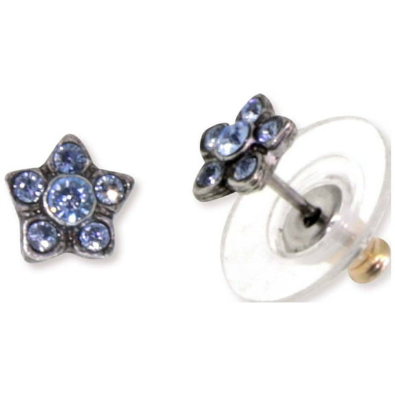 1928 Jewelry Light Sapphire Crystal Star Flower Dainty Stud Earrings