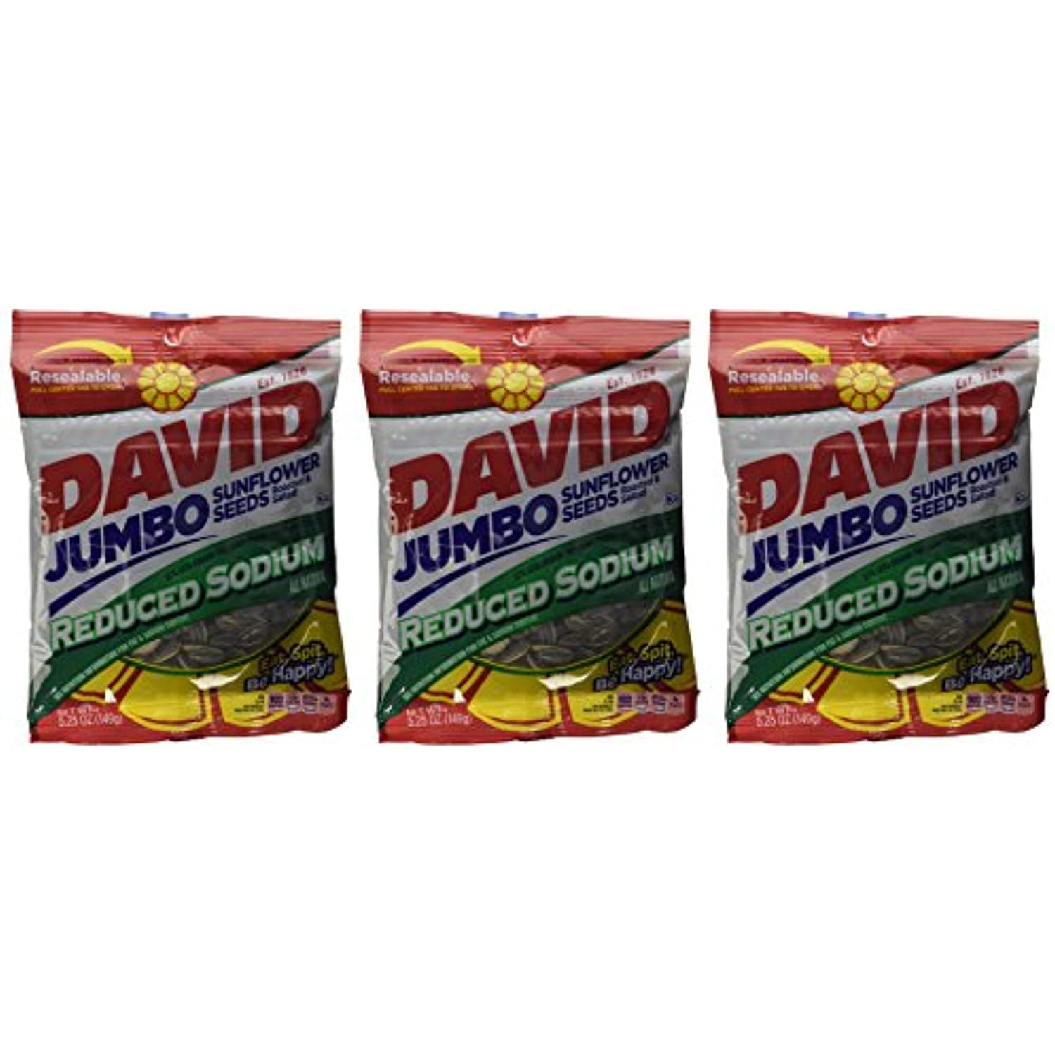David Sunflower Jumbo Seeds Reduced Sodium 5.25 Ounce (Pack Of 3)