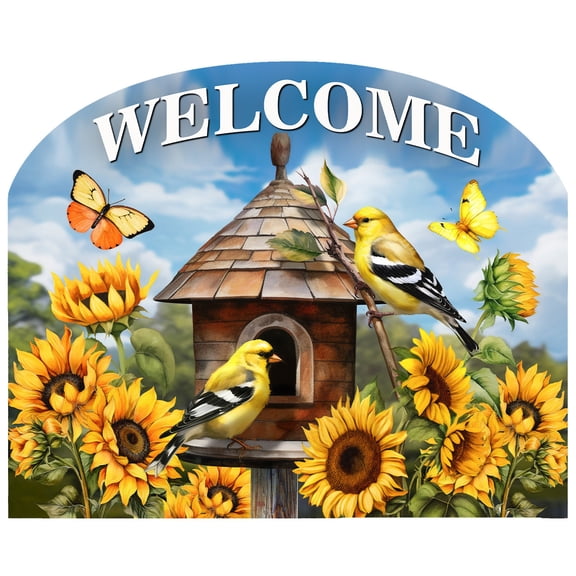 Briarwood Lane Goldfinches and Sunflowers Acrylic Art Sign