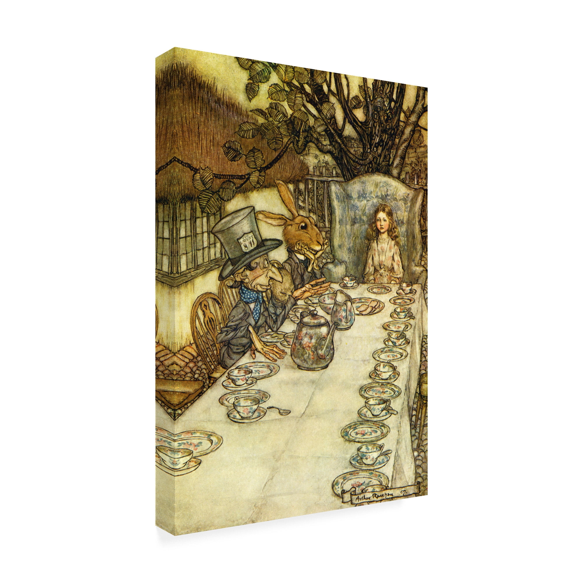 Trademark Fine Art 'Alice At The Table Childrens Art' Canvas Art by Arthur Rackham