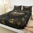 thumbnail image 3 of Homewish Teens Leopard Cheetah Print 3pcs Twin Sheet Sets,Love Heart Print Twin Fitted Sheet,Chic Flower Rose Breathable Flat Sheet,Luxury Bedroom Decor, 3 of 7