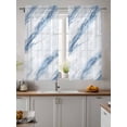 thumbnail image 2 of Blue Grey Marble Curtains 45 Inch Length, Sheer Curtains for Bedroom Living Room Window Vintage Abstract Modern Art Crack Rod Pocket Voile Drapes Kitchen Curtains Small Half Window 52"x45" 2 Panels, 2 of 7