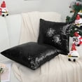 thumbnail image 3 of Unique Bargains 2Pcs Sequins Decorative Throw Pillow Cover 18" x 18" Black, 3 of 8
