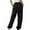 Black, variant on QIPOPIQ Jeans for Women Clearance Women's Fashion Casual Solid Elastic Waist Trousers Long Straight Pants