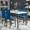 Blue-White, variant on Dining Table Set for 4, Modern Marble Dine Table with 4 Velvet Chairs, Modern Kitchen Table Set for Home, Breakfast Nook, Cafeteria Dining Room, Blue