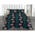 thumbnail image 2 of Ambesonne Delicate Roses Quilted Coverlet 3 Pcs, Art Modern Floral, Queen Size, Dark Coral Sea Blue, 2 of 4