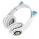 thumbnail image 1 of Injueey Auriculares con orejas de gato Auriculares inalámbricos Música Estéreo Auriculares con azules con micrófono Niños Hija fone Gamer Cables de audio/vídeo Blanco, 1 of 6