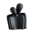 thumbnail image 3 of Estatua abstracta de pareja abrazándose, figura de cerámica, colección única de arte de recuerdo Negro, 3 of 9