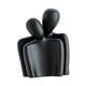 thumbnail image 3 of Estatua abstracta de pareja abrazándose, figura de cerámica, colección única de arte de recuerdo Negro, 3 of 9