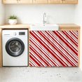 thumbnail image 2 of Red Striped Small Sink Skirt, Bathroom Vanity Cabinet Adhesive Curtain, Modern Geometric Minimalist Lines Utility Under Sink Cover Decorative Kitchen Cabinet Curtains 10"x11", 2 of 8