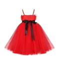 thumbnail image 3 of TiaoBug Kids Girls Red Braces Tulle Dress Christmas Party Formal Gown 2-8T, 3 of 6