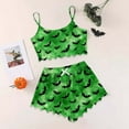 thumbnail image 2 of Bjutir Women Halloween Short Set Sleeveless Tank Top And Halloween Print Casual Pajamas Set Homewear Summer Outfit Set For Women Green, 2 of 4