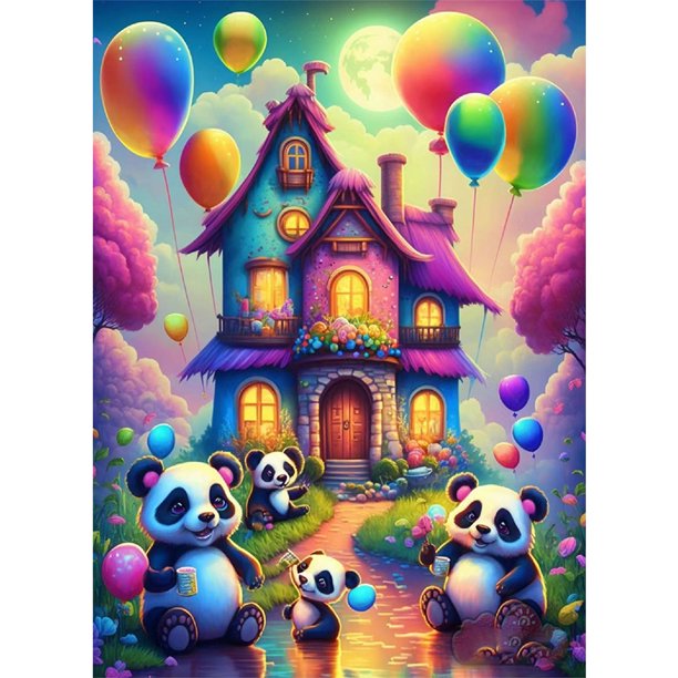Hilo de bordar completo Eco-algodón 11CT Impreso Panda Kit de punto de cruz Obra de arte Hugtrwg Para estrenar