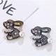 thumbnail image 3 of Adorable Rabbit Brooch Creative Pearl Crystal Rabbit Brooch Alloy Brooch Clip Jewelry Clothes Accessory (Style B, 3 of 3