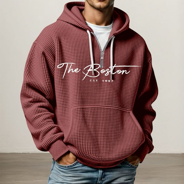 MHFRRA Sudadera con Capucha, Suave y Cómoda, Ideal para Uso Casual Al Aire Libre y Ropa Deportiva de Estilo Moderno Rojo ladrillo