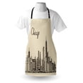 thumbnail image 3 of Chicago Skyline Apron Vintage Style Urban Silhouette Country Culture Architecture Capital, Unisex Kitchen Bib Apron with Adjustable Neck for Cooking Baking Gardening, Beige Dark Brown, by Ambesonne, 3 of 3