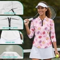 thumbnail image 6 of Uorisanigo Easter Egg Flower Women's Golf Top Size 2XL Versatile Casual Long Sleeve Golf Polo Shirts with 1/4 Zipper Quick Dry Athletic Tops for Workout Sports Comfortable Pullover, 6 of 7