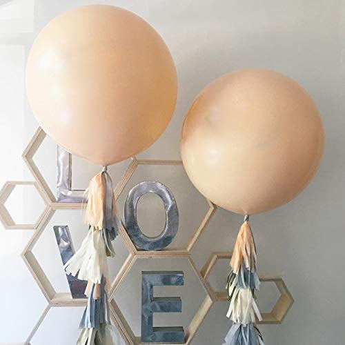 Eanjia 36' Giant Jumbo Latex Blush Balloons High Quality Round Balloons Large Balloons for Baby Shower/Photo Shoot/Birthday/Wedding Party/Festival/Event/Carnival/Christmas Decorations (Blush 36')