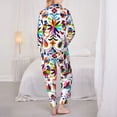 thumbnail image 5 of Disketp Pajamas Set Long Sleeve Sleepwear Womens Button Down Nightwear Pj Sets-Mexican Bright Style, 5 of 9