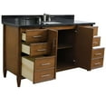 thumbnail image 6 of MCM 61" Rectangle Sink Solid Wood Vanity with Black Granite Stone in Walnut, 6 of 10