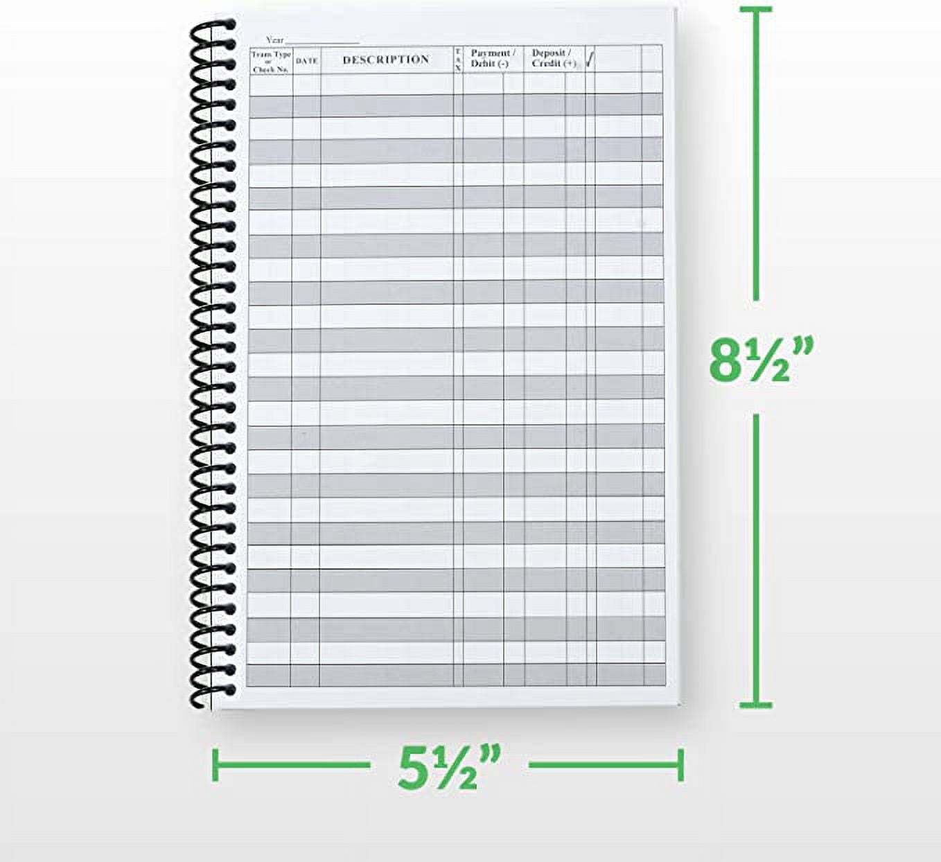 Superior Register Simple Account Tracker, 5.5 x 8.5, Money Ledger, 50 Pages, Spiral Bound, 1-Count
