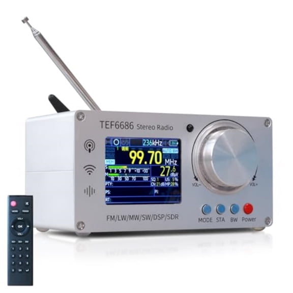 Nidemao TEF6686 Portable DSP Radio AM/FM/SW/MW/LW with TFT Display, RDS, High Sensitivity Receiver