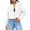 White, variant on gbyLJF Short Zip Up Jackets for Women Fleece Stand Up Collar Long Sleeve Coat Solid Color Warm Casual Jacket Women's Outwear