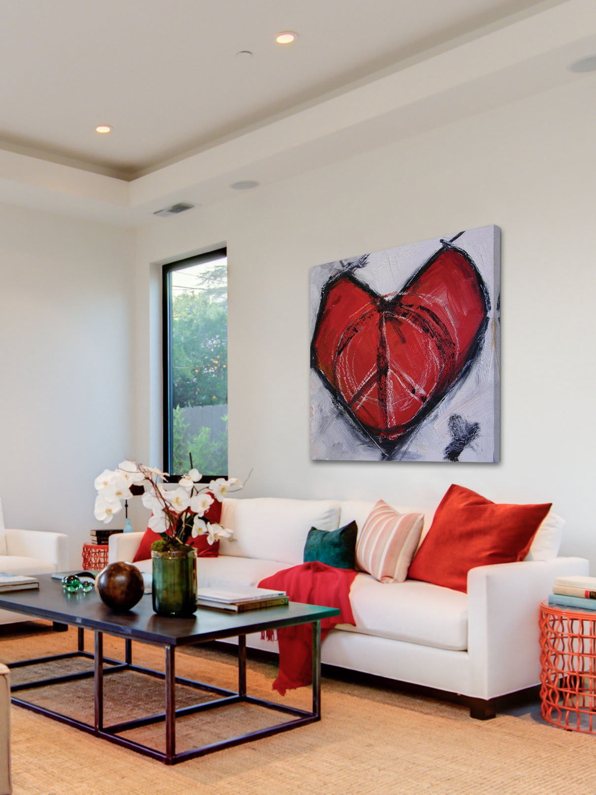 Marmont Hill "Heart of Peace" by Tori Campisi Painting Print on Canvas
