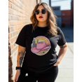 thumbnail image 3 of T Shirts for Women Short Sleeve Cotton Crewneck T-Shirt, Western Cowboy Hat Cactus Sunset Tee Tops Casual Basic T-Shirts, XS-5XL Black 5XL, 3 of 7