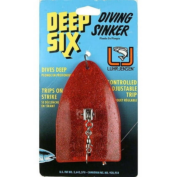 Luhr Jensen Deep Six Diving Sinker/Planer with Adjustable Trip 5" 5oz Pink Crystal