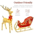 thumbnail image 5 of Best Choice Products XL Lighted Christmas 5ft Reindeer & Sleigh Holiday Outdoor Decor Set w/265 LED Lights - Gold, 5 of 7