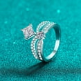 thumbnail image 3 of 1.3 Carat D Color VVS1 Moissanite Ring for Women, S925 Sterling Silver Wedding Rings, Princess Crown Rings for Engagement Birthday Gift with Certificate, 3 of 8