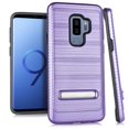 thumbnail image 2 of Kaleidio Case For Samsung Galaxy S9 Plus G965 [Vector Armor] Slim TPU [Shockproof] [Brushed Metallic] Hybrid Kickstand Carbon Fiber Accent Cover w/ Overbrawn Prying Tool [Purple/Black], 2 of 4