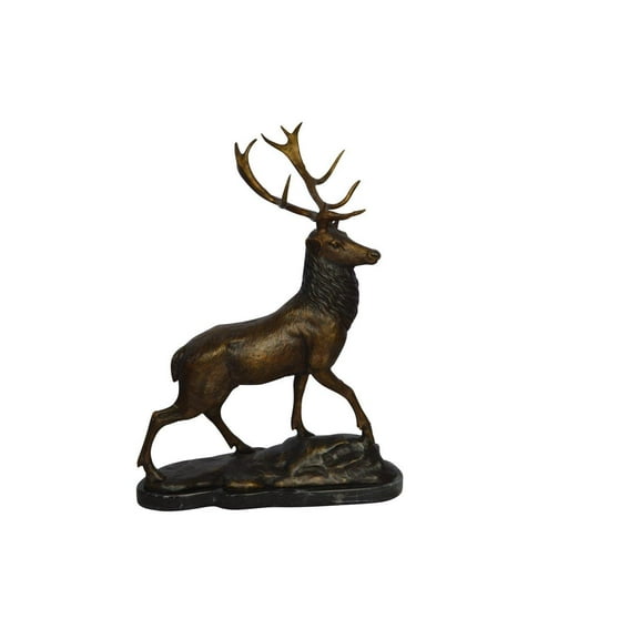 Elk Bronze Statue -  Size: 6"L x 12"W x 15"H.