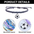thumbnail image 3 of 4 Pcs Bracelet d'Amitié avec Pendentif de Football, 3 of 5