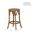 thumbnail image 7 of Linon Billy 24" Wood Backless Rustic Counter Stool Round Rattan Seat in Brown, 7 of 7