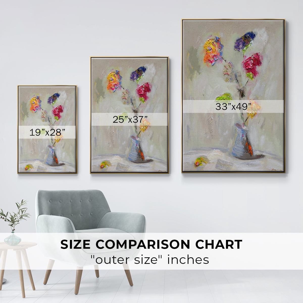 Neoplitan Floral Framed Premium Gallery Wrapped Canvas - Ready to Hang