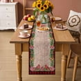 thumbnail image 2 of Red Plaid Christmas Table Runner 120 Inches Long Farmhouse Dress Scarves, Xmas Snowflake Botanical Poinsettia Wooden Dining Tablerunner for Coffee Table/Kitchen Island/Party Décor, 13" x 120", 2 of 8