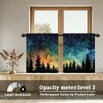 thumbnail image 3 of silau 26 x 36 Inch Forest Starry Kitchen Curtains Light Filter Night Rustic Country Farmhouse Cafe Curtains for Window Dining Bathroom Window Treatment Pine Trees Rod Pocket Window Drape 2 Panels, 3 of 6