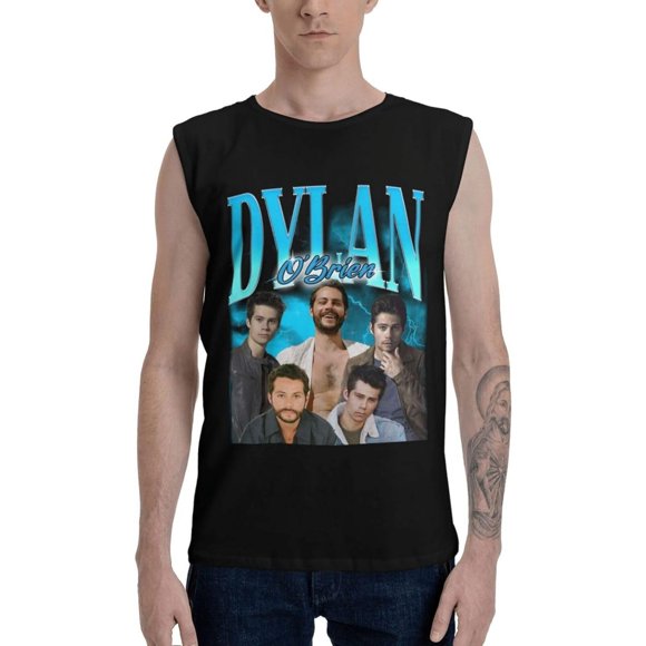 Dylan Obrien Débardeur d'Entraînement pour Hommes Sans Manches T-Shirt Muscle Décontracté Doux pour Hommes Noir
