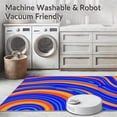 thumbnail image 5 of ODIKA 8'x10' Machine Washable Non-Slip Area Rug, Prismatic Arc with Vibrant Color Band Design High Traffic Rug, Blue, 398161, 5 of 7